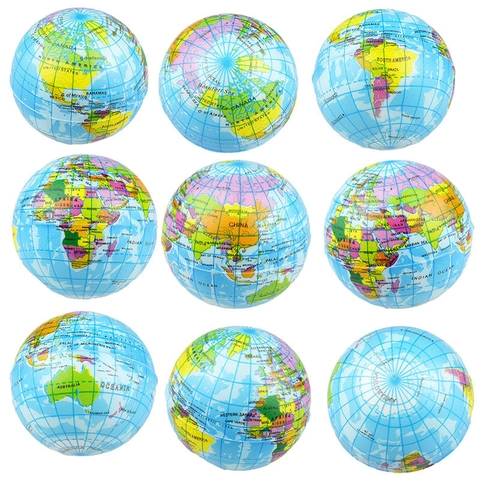 Palla Antistress Globo Mappa Del Mondo Giocattolo In Schiuma PU Decorazione Da Scrivania Per Bambini E Adulti