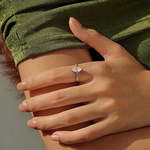 Anello In Moissanite Taglio Marquise Argento Sterling 925 Gioielli Da Sposa Fidanzamento Lusso Per Donna