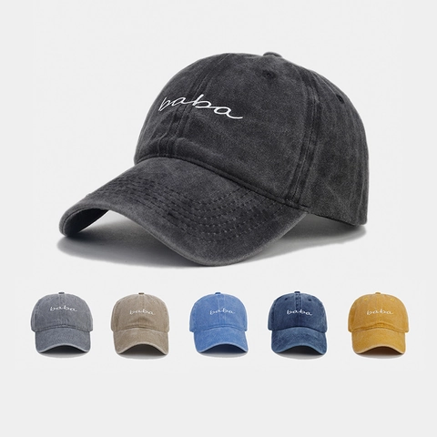 Cappello Da Baseball In Cotone Lavato Distressed Retro Regolabile Ricamo Baba Per Esterno Casual Protezione Solare Unisex