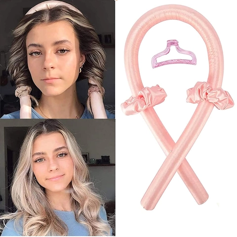 Bigodino Senza Calore Fascia Per Capelli Raso Raso Nastro Per Ricci Pigro Dormire Durante La Notte Strumenti Per Capelli Elastici Pinza