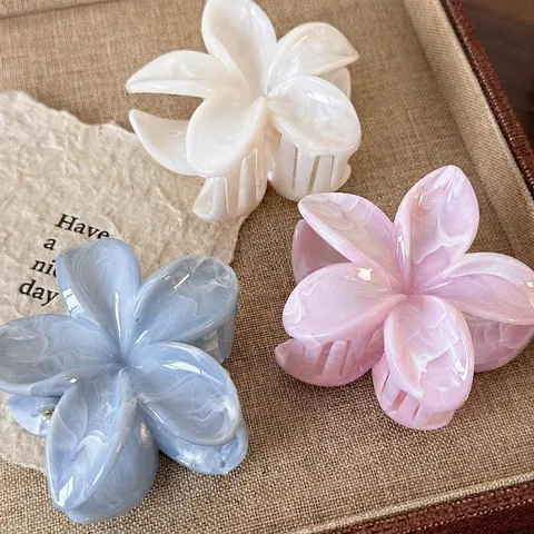 Blumen Haarklammer Acryl Marmormuster Süße Elegante Shark Clip Für Frauen Mädchen