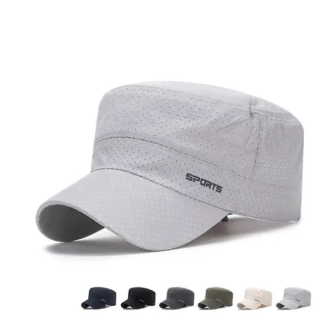 Berretto Militare Uomo Mesh Traspirante Asciugatura Rapida Cappello Piatto Protezione Solare Outdoor Sport Regolabile