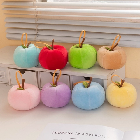 Porte-clés En Peluche En Forme De Pomme Jouet En Peluche Coloré Pour Déco De Sac