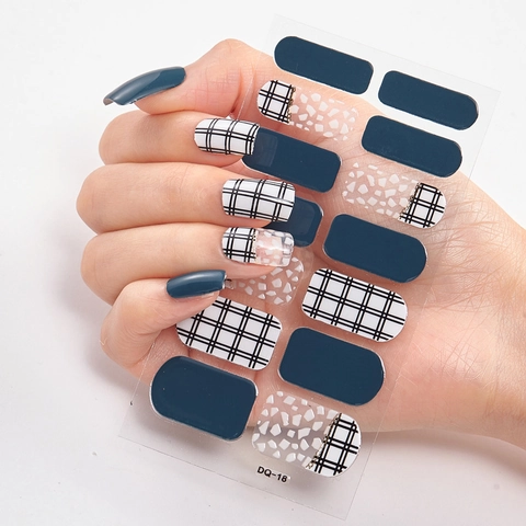 Nail Stickers Full Wraps Polish Film Adhesive 3D Laser Gold Stamping DIY Manicure Decoration For Women Girls