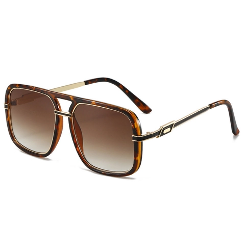Occhiali Da Sole Quadrati Oversize Retrò Doppio Ponte Moda UV400 Montatura Metallo Plastica Lenti Sfumate Donna Uomo