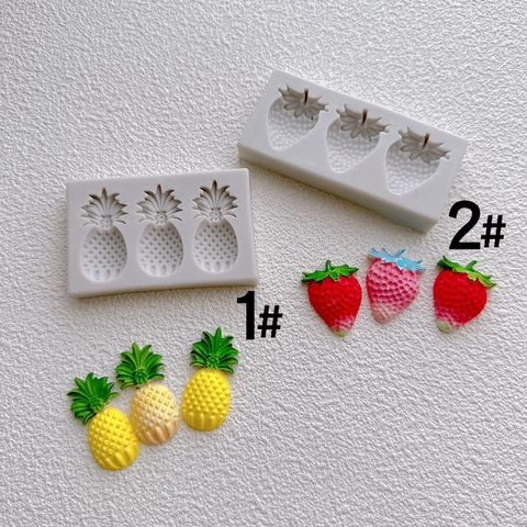 Fruit Shape Silicone Mold Pineapple Strawberry Fondant Chocolate Baking Decorating Tool Realistic Texture DIY