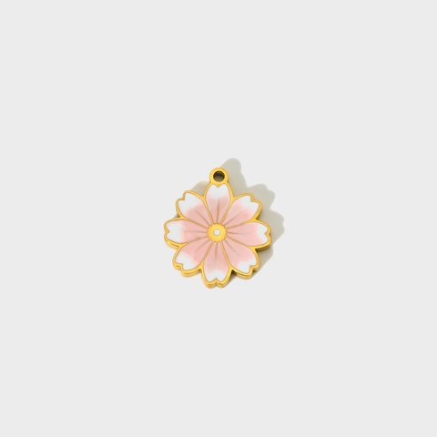 Stainless Steel Enamel Flower Charms Pendants 18K Gold Plated Daisy Cherry Blossom Mushroom Butterfly DIY Jewelry Making