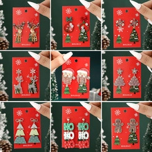 Weihnachtsohrringe Für Damen Legierung Rentier Weihnachtsmann Weihnachtsbaum Emaille Strass Tropfenohrringe Festlicher Schmuck Geschenk