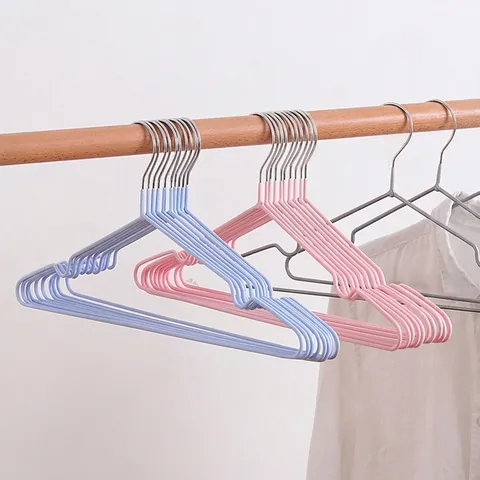 Perchas Antideslizantes Metal Recubierto PVC Resistentes Uso Seco Húmedo Ahorro Espacio Para Adultos Niños Estilo Nórdico