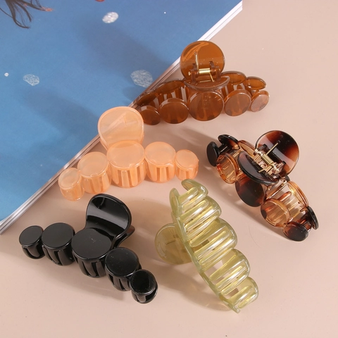 Pinza De Pelo De Burbuja Redonda Clips De Tiburón Grandes De Plástico Para Mujeres Moda Accesorios Simples