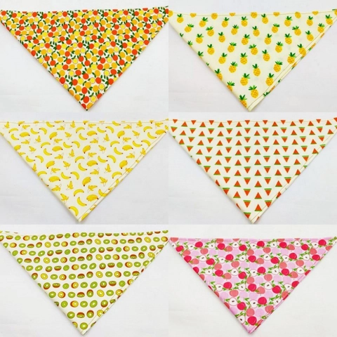 Pet Bandana Dreieckstuch Baumwolle Obst Blumen Schmetterling Blatt Druck Lätzchen Für Hunde Katzen Speichel Handtuch Pastoralen Stil