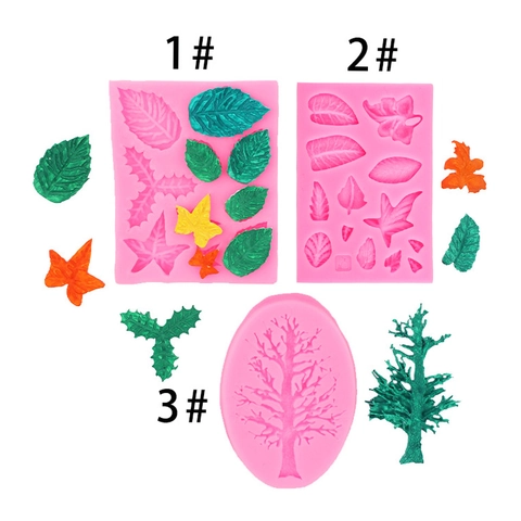 Tree Leaf Silicone Mold DIY Fondant Cake Decorating Tool Forest Theme Clay Resin Casting Crafting Supply