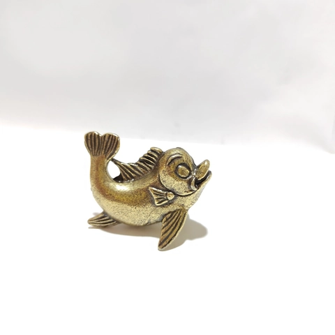 Figurines De Poisson En Laiton Miniature Requin Dauphin Baleine Statues D'animaux Marins Bronze Antique Décor De Bureau