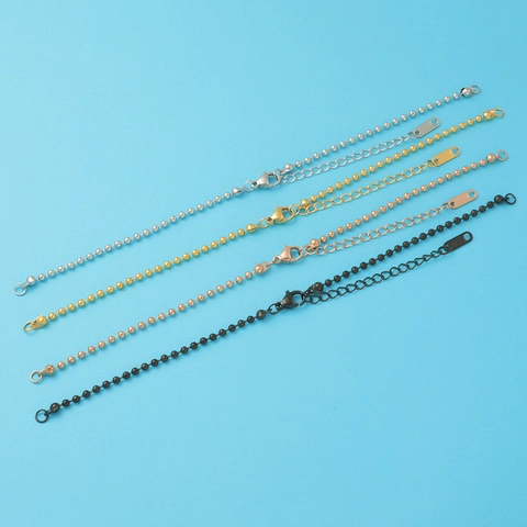 Minimalist Bead Chain Bracelet Stainless Steel Adjustable Fashion Jewelry For Women Men Gift