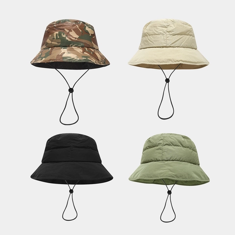 Cappello Da Pescatore Trapuntato Nylon Termico Caldo Inverno Con Coulisse Antivento Regolabile Retro Unisex Esterno
