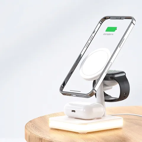 Estación de Carga Inalámbrica Magnética 3 En 1 Compatible Con Iphone Apple Watch Airpods Soporte de Carga Rápida