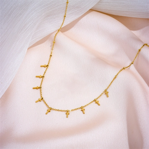 Kruis Ketting Voor Vrouwen Verguld Roestvrij Staal Sierlijke Religieuze Hanger Ketting Meerdere Kruisen Charms Sieraden Cadeau