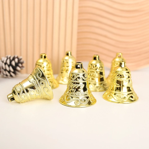 Ornamenti Per Campane Di Natale Plastica Galvanizzata Merry Christmas Sbalzato Decorazione Per Feste Oro Argento