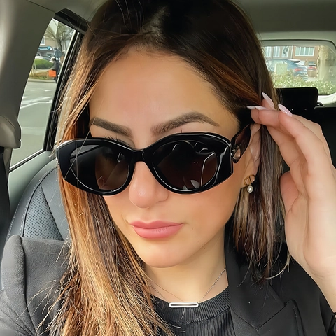 Gafas De Sol Cat Eye De Moda Protección UV400 Montura De PC Lentes De AC Retro Ovaladas Para Mujeres Tendencia