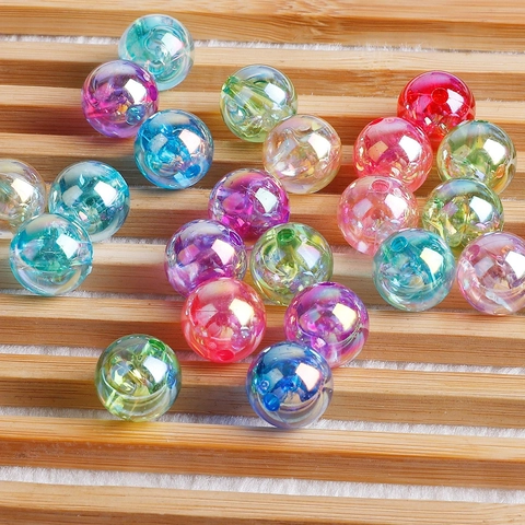 Acryl AB Ronde Kralen Voor DIY Sieraden Maken Armband Oorbellen Aurora Borealis Glans Tussenkralen