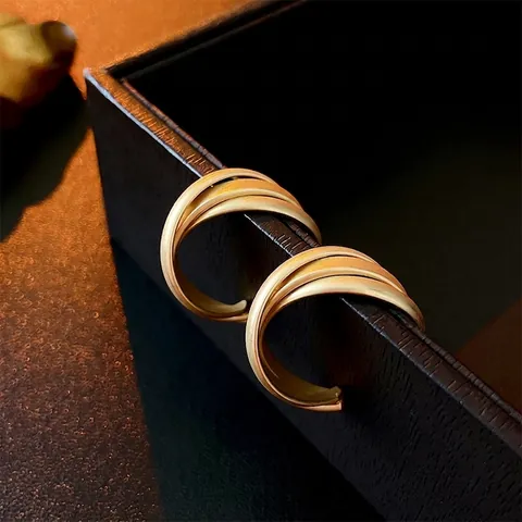 Boucles D'oreilles En Alliage En Forme De C Avec Tige En Argent Sterling 925 Design Géométrique Mode Pour Femmes