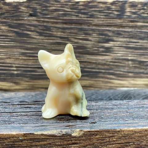 French Bulldog Figurine Natural Crystal Gemstone Carved Dog Statue Desk Ornament Home Decor Gift