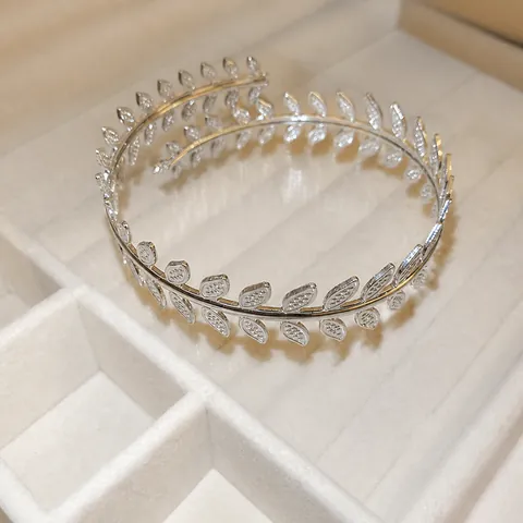 Bracciale Da Braccio Foglia Ramo Lega Alloro Greco Avvolgente Regolabile Gioielli Retrò Metallo Donna