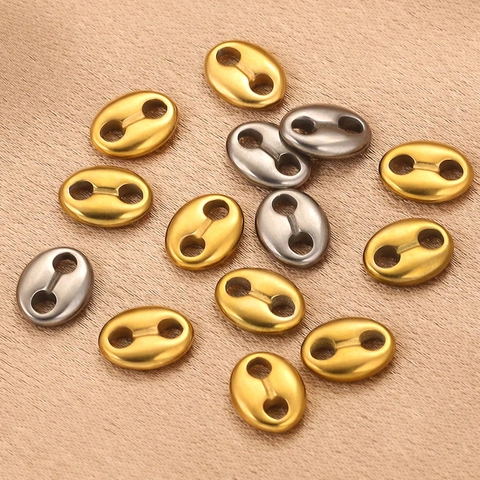 Coffee Bean Bead Connector Edelstahl Doppel Oval Link Schweinenase DIY Schmuckherstellung Zubehör Für Halskette Armband