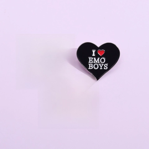 Spilla a Forma di Cuore e Rotonda in Lega con Slogan Nero Smalto Pin Distintivo Personalità Frase Inglese Gioielli per Abbigliamento Borsa Accessori