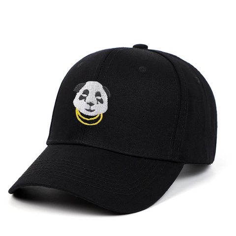 Gorra De Béisbol De Algodón Con Bordado De Panda Hip Hop Deportes Aire Libre Sombrero Sol Ajustable Transpirable