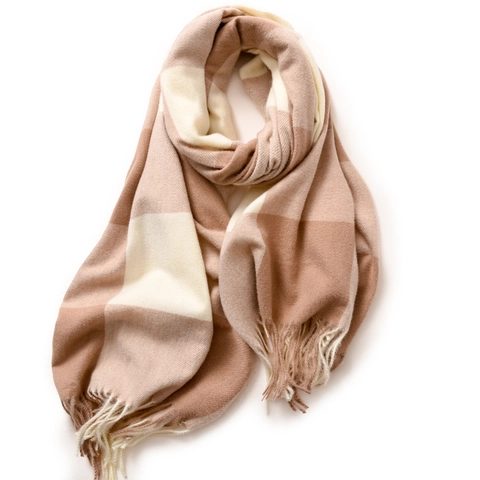 Sciarpa A Quadri Imitazione Cashmere Morbido Caldo Scialle Extra Lungo Con Frange Inverno Elegante Accessori Per Donne