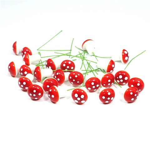 Miniature Foam Mushrooms Colorful Polka Dot Artificial Mushroom Accessories For Micro Landscape Bonsai Christmas Garden Decor