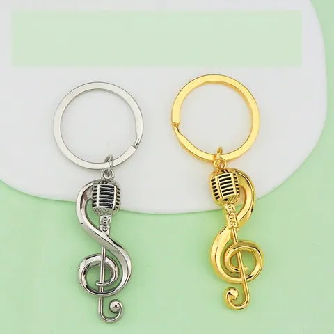 Musik Thema Schlüsselanhänger Metall Zinklegierung Kopfhörer Note Gitarre Klavier Violine Form Kreatives Geschenk