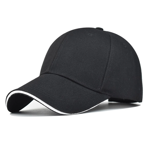Baseball Cap Cotton Twill Sandwich Brim Adjustable Solid Color Curved Sun Hat Men Women Casual Sporty Outdoor