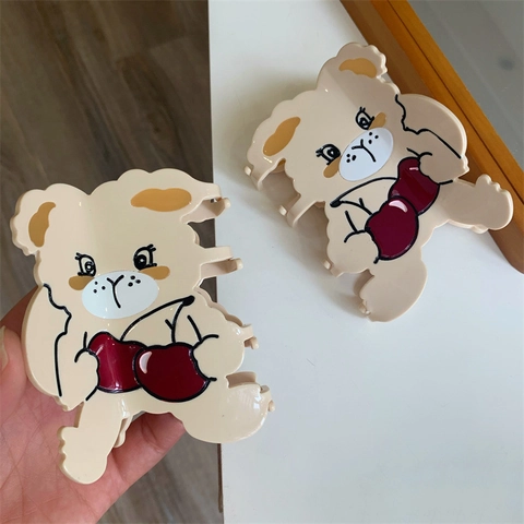 Pinza Para El Cabello De Acetato Lindo Conejo De Dibujos Animados Cereza Decoración Accesorios Para Mujeres
