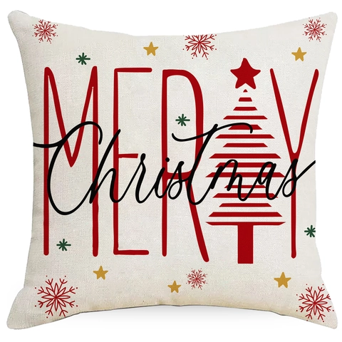 Fundas De Almohada De Navidad Fundas De Cojín Mezcla De Lino Estampado Cascanueces Para Sofá Hogar Decoración Festiva