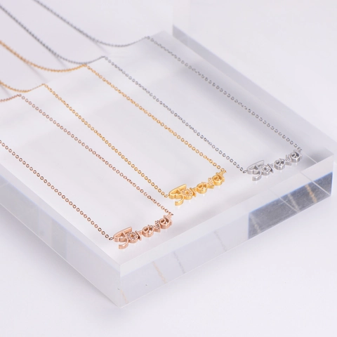 Collana Con Pendente Lettera Forever Acciaio Inossidabile Con Strass Gioielli Raffinati Per Donna