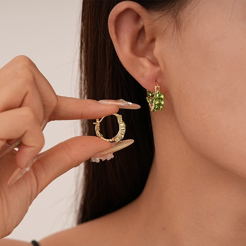 Tarwe Oor Blad Hoop Oorbellen Legering Strass Met Zilveren Oorbel Post Vintage Minimalistisch Voor Dames