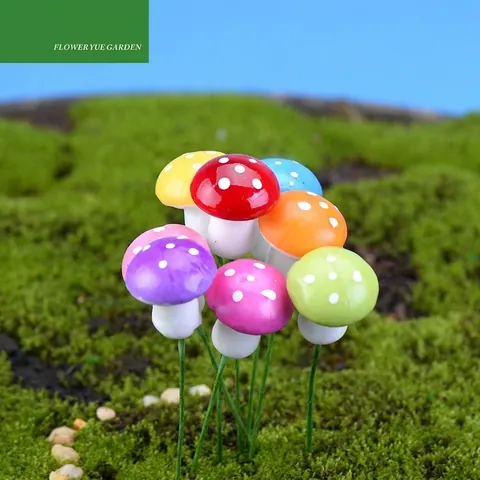 Miniatur Bunte Schaumpilze Mit Punkten Für Mikro Landschaft Garten Dekor Topfpflanze DIY Ornament