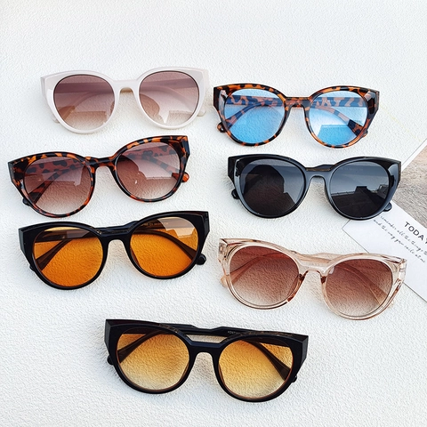 Occhiali Da Sole Occhio Di Gatto Donne Retro Stampa Leopardata Montatura In Resina Lenti In Plastica Protezione UV