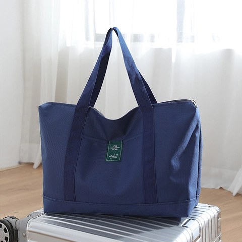 Spacious Travel Bag Waterproof Oxford Fabric Duffel With Trolley Sleeve For Business Trip Weekend Gym Unisex