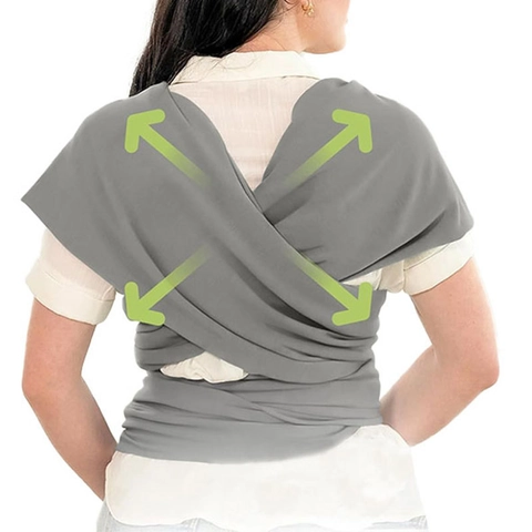 Baby Wrap Carrier Organic Cotton Elastic Fabric Hands Free Ergonomic Support For Newborns And Toddlers Breathable Soft