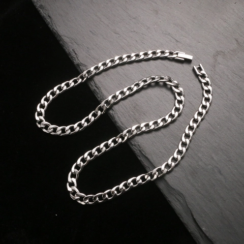 Stainless Steel Cuban Link Chain Necklace With Jewelry Clasp Hip Hop Streetwear Style For Men And Women