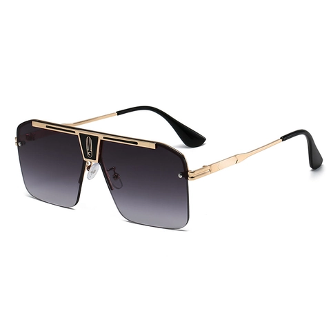 Gafas De Sol Cuadradas Grandes Clásicas Montura De Metal Protección UV400 Lentes Degradadas Moda Exterior Hombres Mujeres