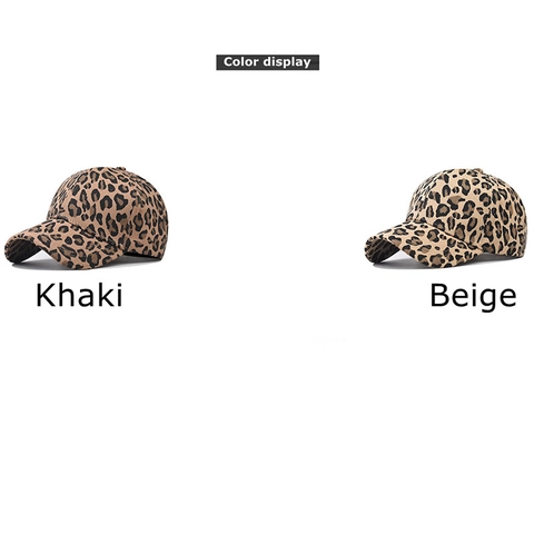 Berretto Da Baseball Puro Cotone Stampa Leopardata Visiera Curva Regolabile Traspirante Cappello Alla Moda