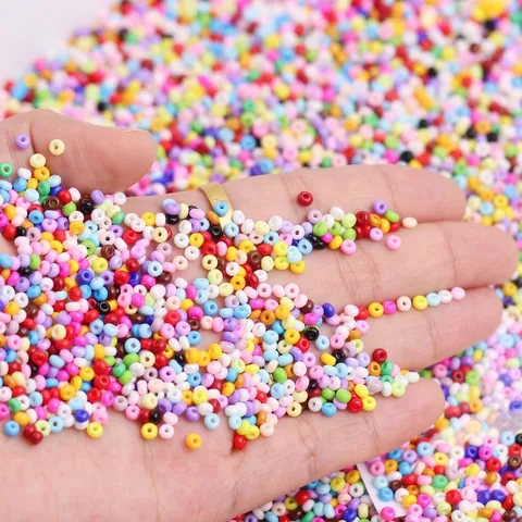 Solid Color Glass Seed Beads Donut Shape Jewelry Making Accessories DIY Crafting Material Vibrant Smooth Finish