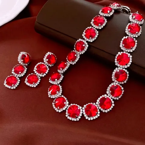 Set Di Gioielli Collana E Orecchini Con Ciondolo Tondo Vintage Strass Lega Per Donne Accessorio Da Festa Stile Corte Retrò