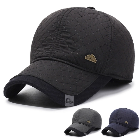 Gorra De Béisbol De Invierno Para Hombres Acolchada Resistente Al Viento Cálida Gruesa Con Orejeras Deportes Al Aire Libre