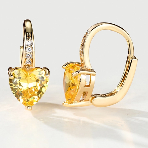 Herz Ohrringe Kupfer Zirkonia Leverback Hoop Elegant Romantisch Schmuck Für Damen Gold Silber Rosegold Vergoldet