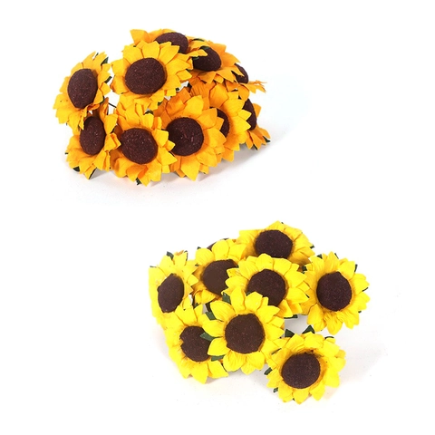 Künstliche Sonnenblumen Mini Papierblumen Handgemachte DIY Hochzeit Party Haus Deko Realistische Blumendekoration